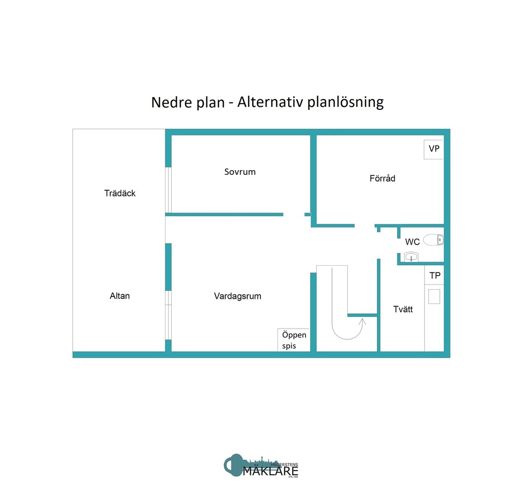 Nedre plan - Alternativ planlösning