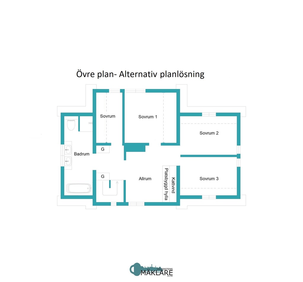 Övre plan - Alternativ planlösning