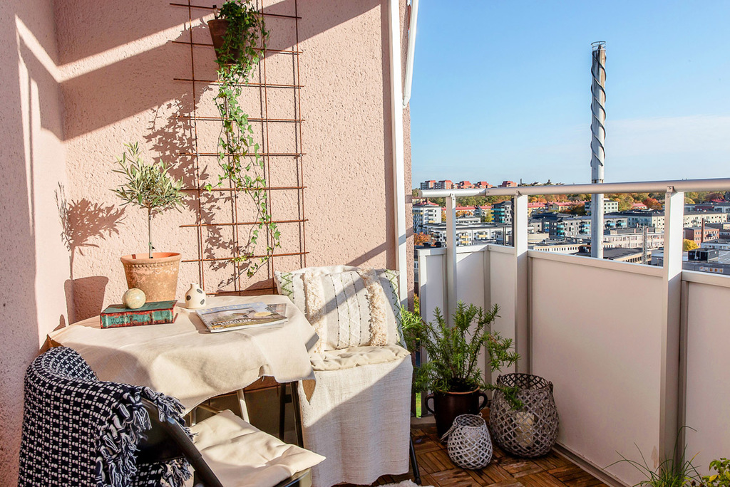 Balkong med högt läge