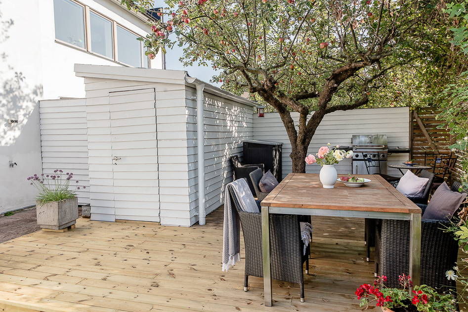 Uteplats med skyddat läge