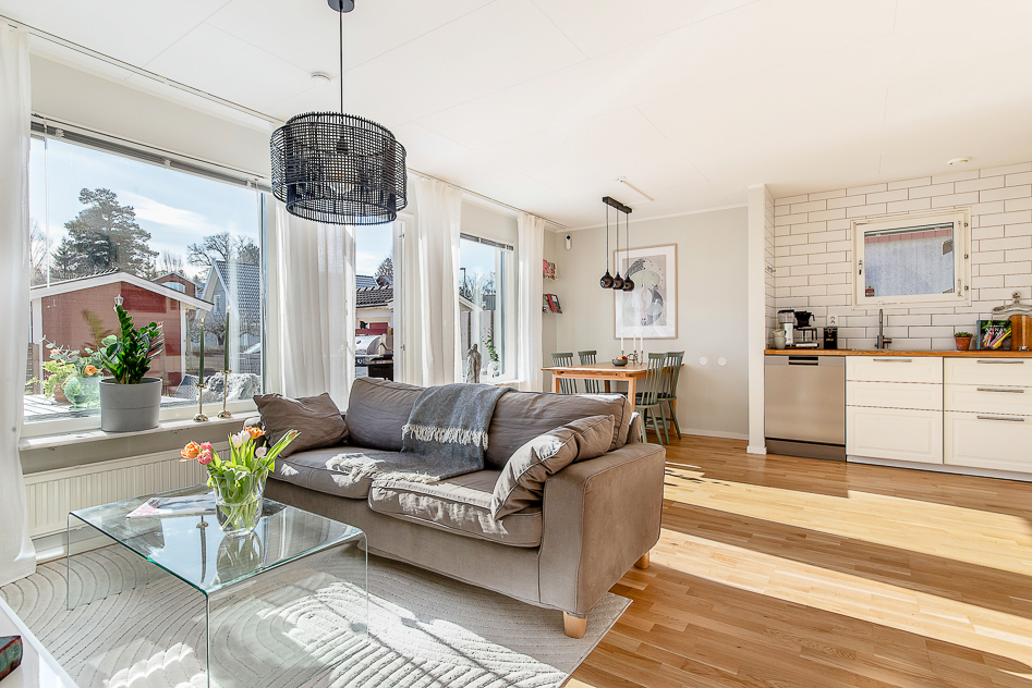 Kombinerat vardagsrum och kök